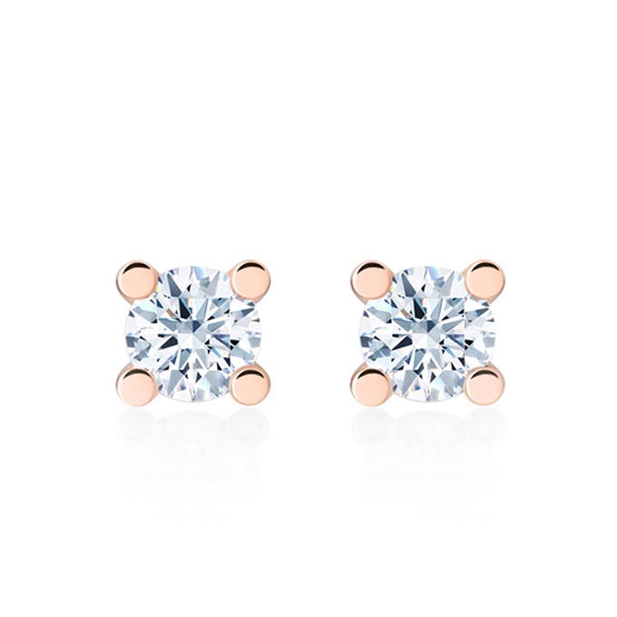 MR 오벌 솔리테어 귀걸이 14k 레드골드 0.2ct