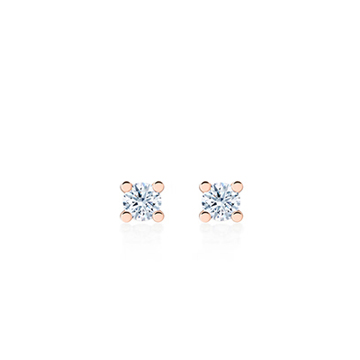 MR Oval Solitaire 0.2ct earring 14k Red gold