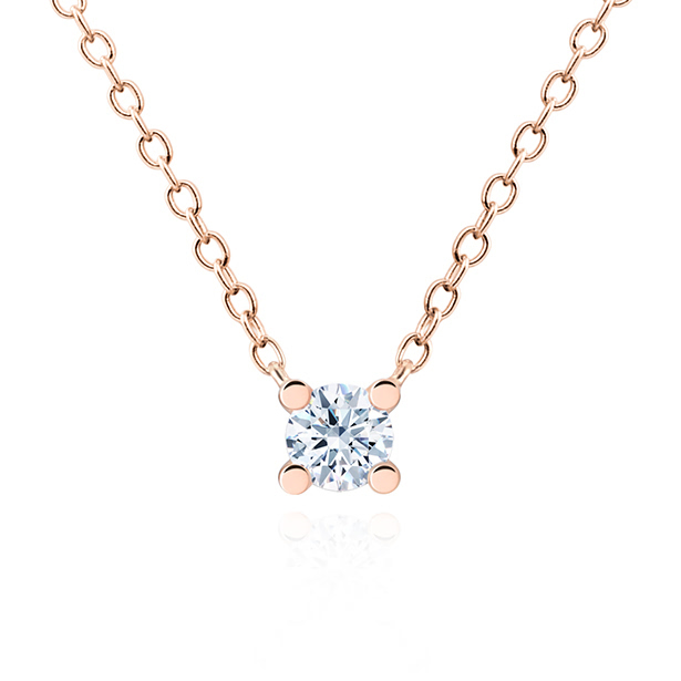 MR 오벌 솔리테어 목걸이 14k 레드골드 0.2ct