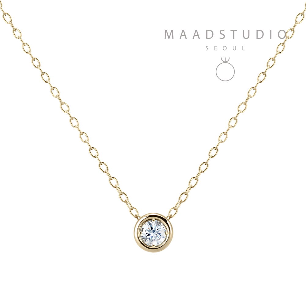 Hemisphere pendant 14k gold 0.1ct