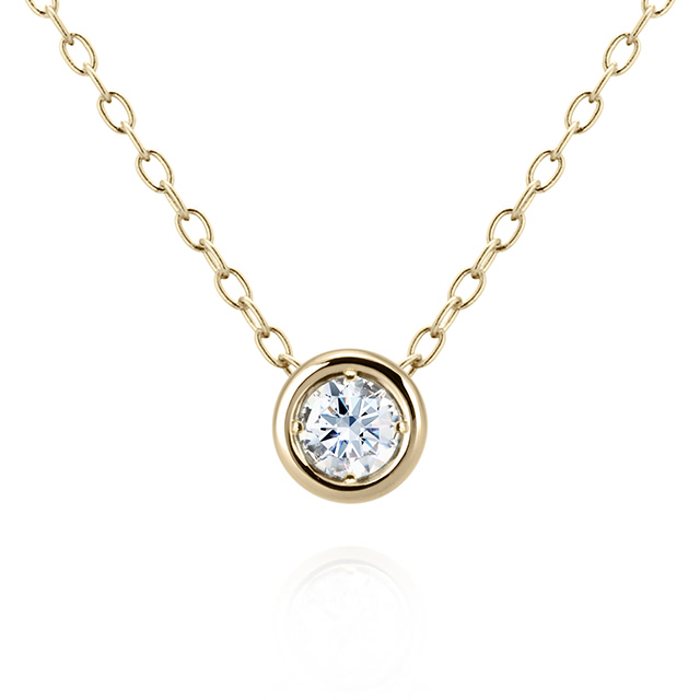 헤미스피어 목걸이 14k 0.1ct