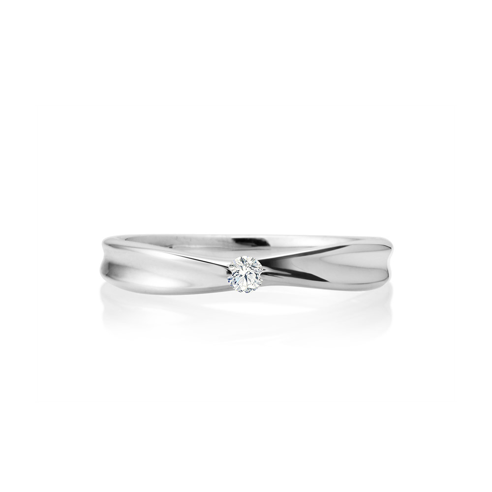 Infinity ring IV MG (M) 14k White gold CZ 0.04ct