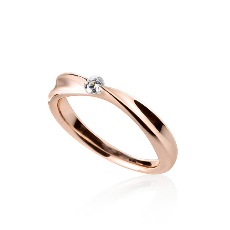 Infinity ring IV MG (M) 14k Red gold CZ 0.04ct