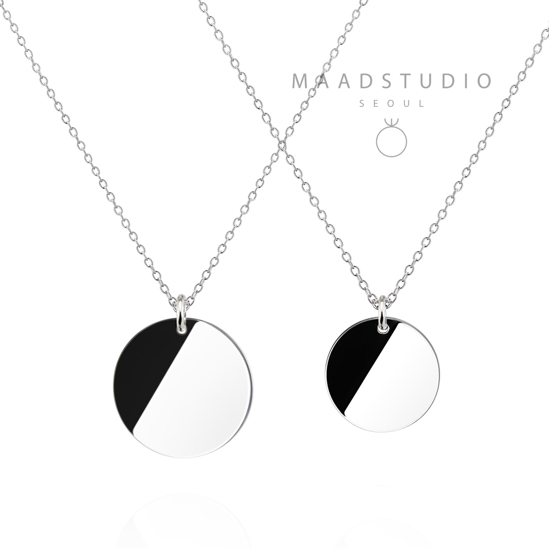 Full moon couple pendant Set (M&S) Sterling silver