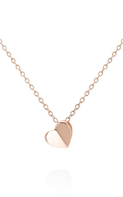 Heart clover pendant 14k Red gold