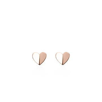 Heart clover earring 14k Red gold