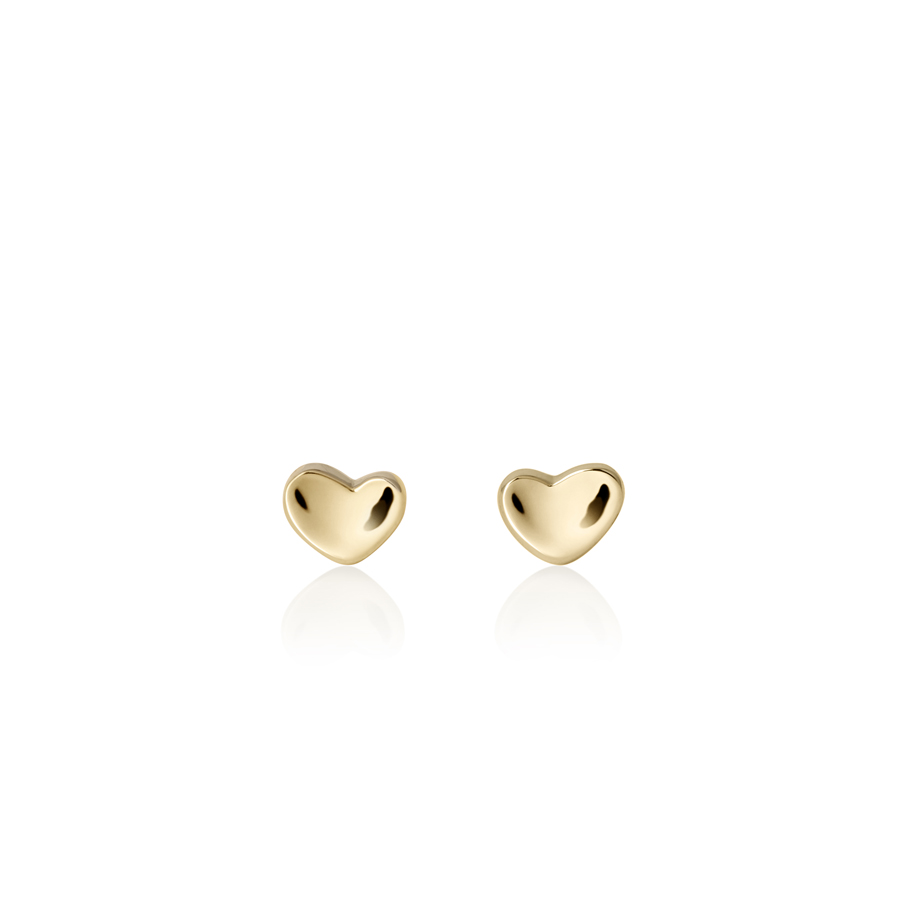 Cheese heart earring 14k gold