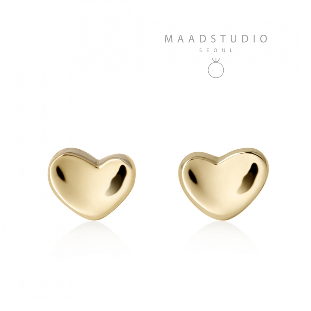 Cheese heart earring 14k gold