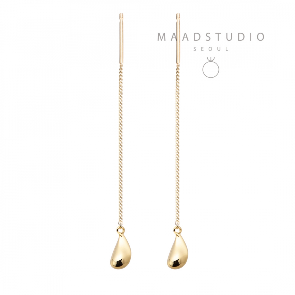 Dewdrop chain drop earring (S) 14k gold