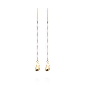 Dewdrop chain drop earring (S) 14k gold