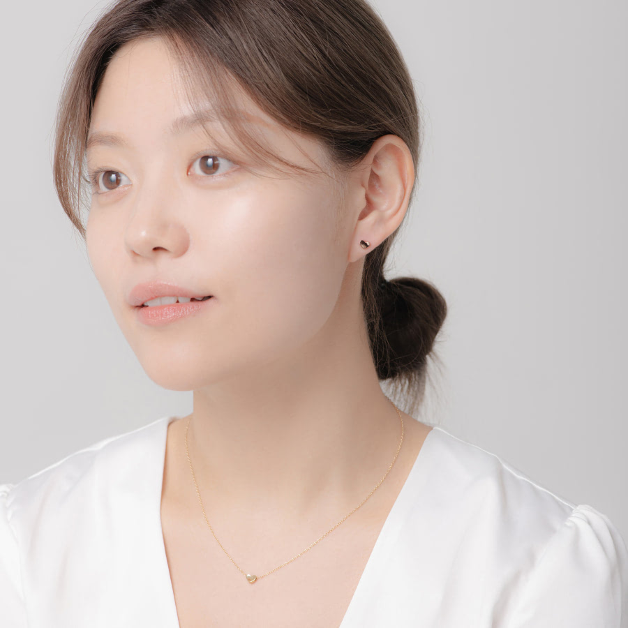 치즈하트 귀걸이 14k 레드골드