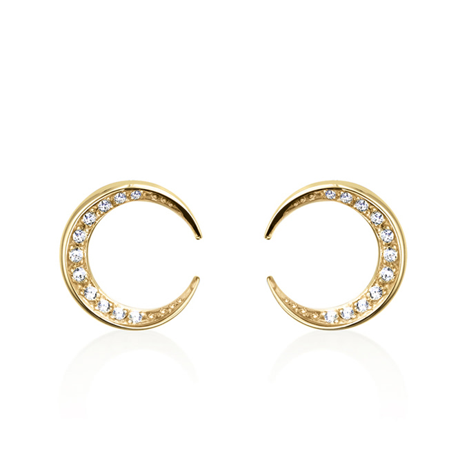 월령 귀걸이 (소mini) 14k CZ