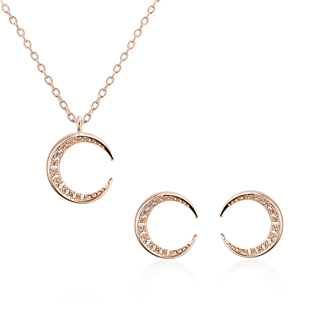 월령 Set (소mini+소mini) 14k 레드골드 CZ