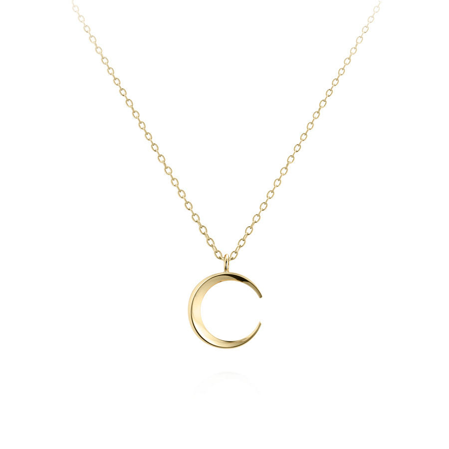 Lunar crescent pendant (S-mini) 14k gold