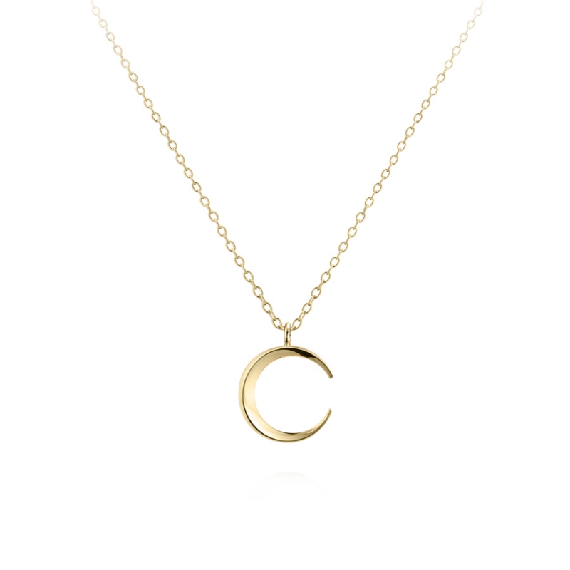 Lunar crescent pendant (S-mini) 14k gold