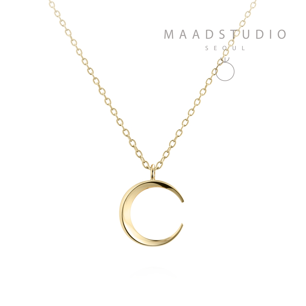 Lunar crescent pendant (S-mini) 14k gold