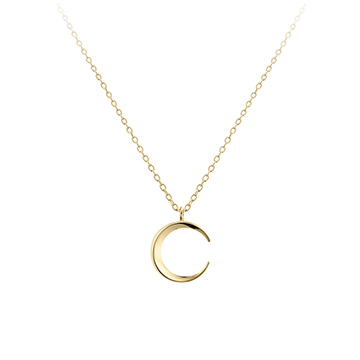 Lunar crescent pendant (S-mini) 14k gold