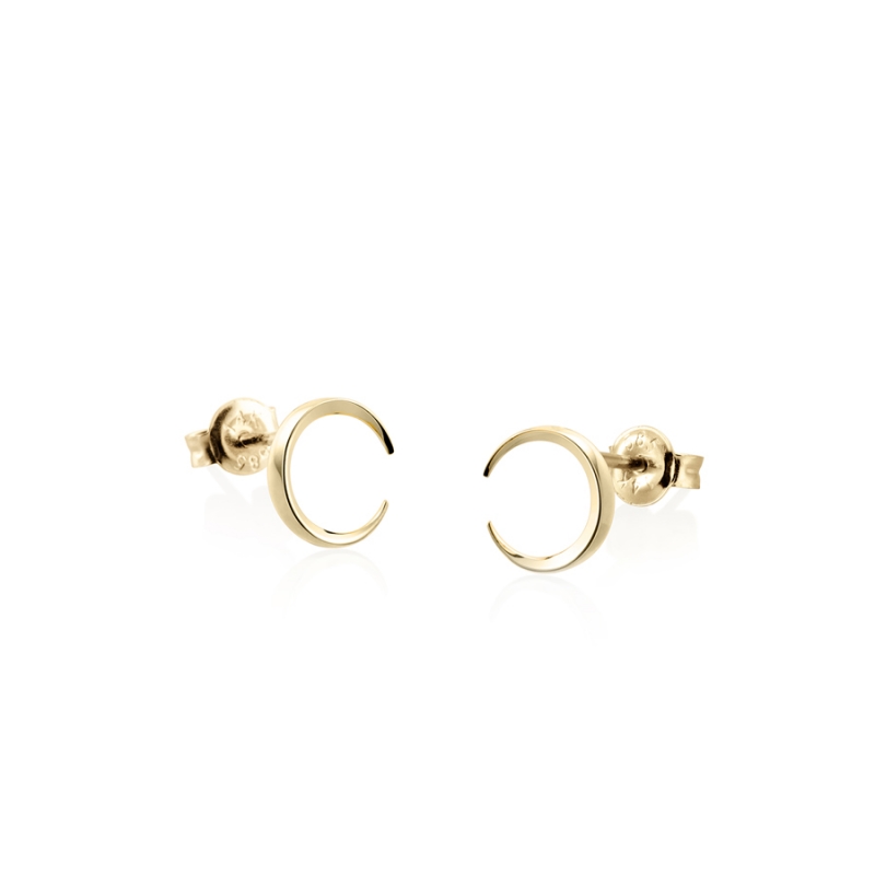 Lunar crescent earring (S-mini) 14k gold