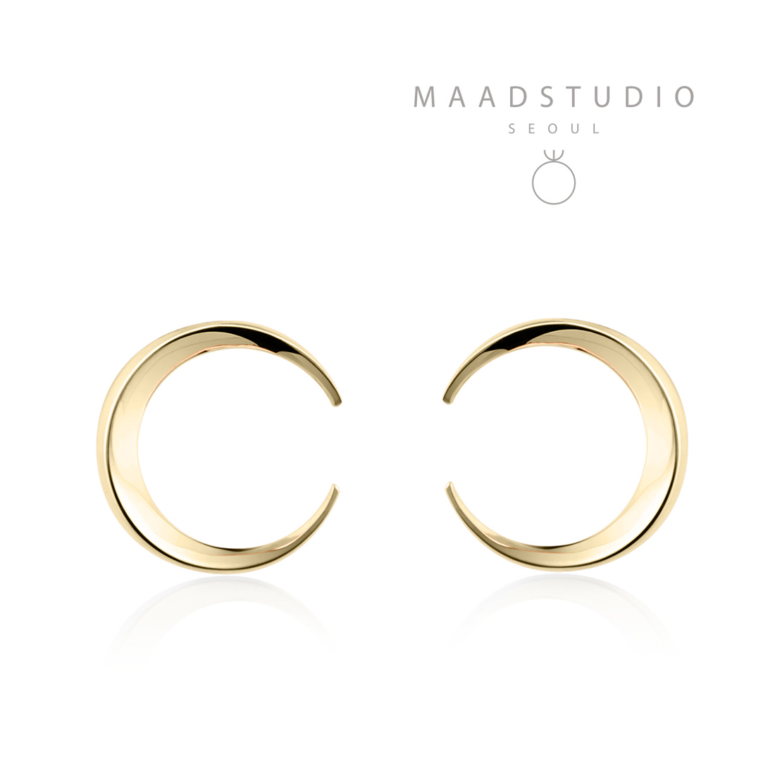 Lunar crescent earring (S-mini) 14k gold