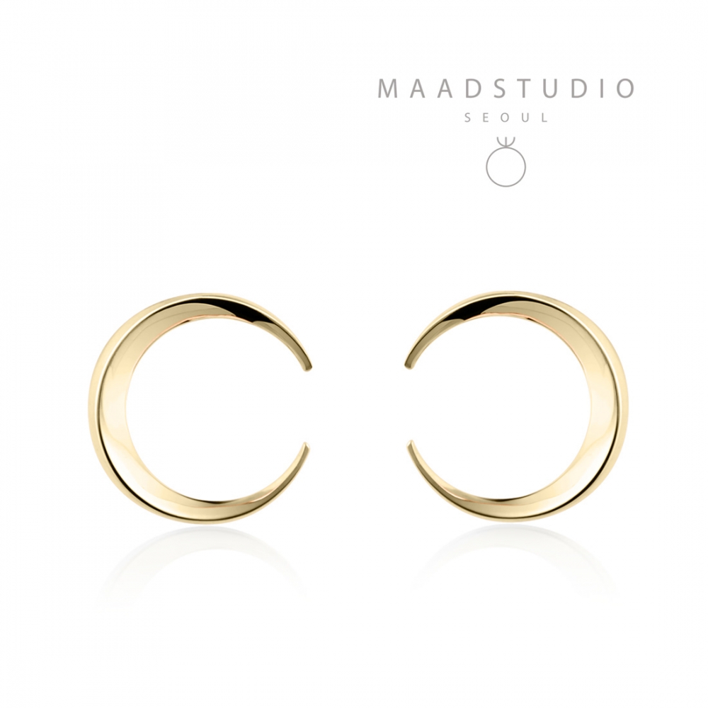 Lunar crescent earring (S-mini) 14k gold