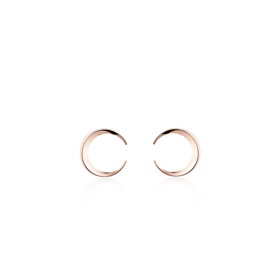 Lunar crescent earring (S-mini) 14k Red gold