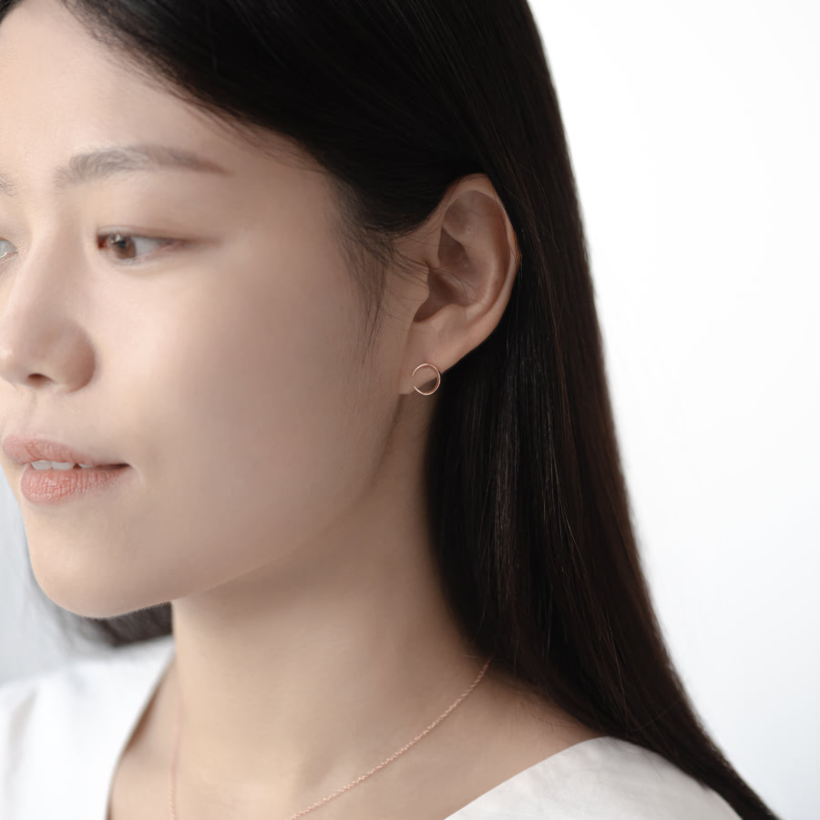 월령 귀걸이 (소mini) 14k 레드골드