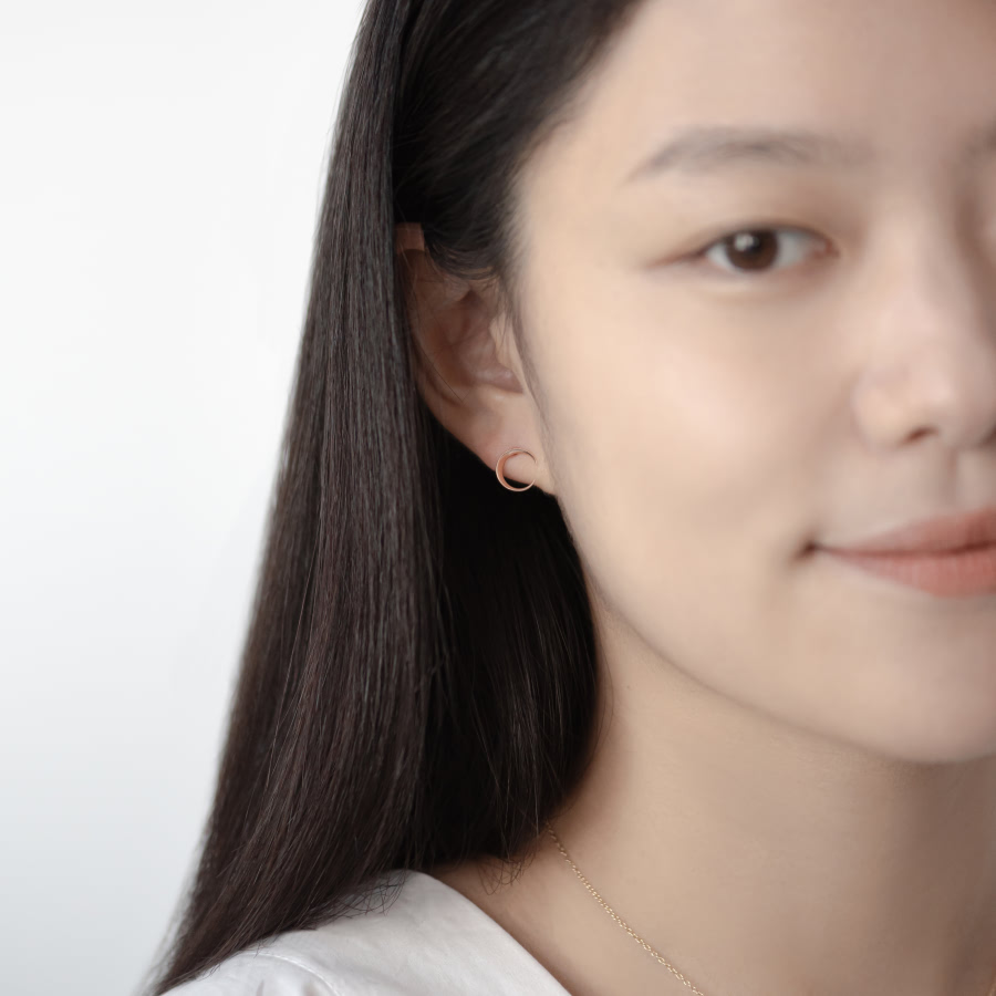 월령 귀걸이 (소mini) 14k 레드골드