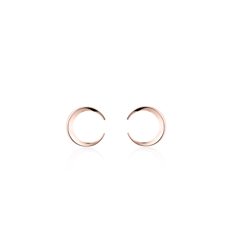 Lunar crescent earring (S-mini) 14k Red gold