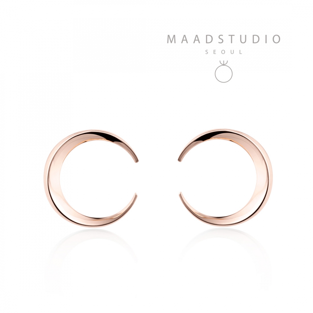 Lunar crescent earring (S-mini) 14k Red gold