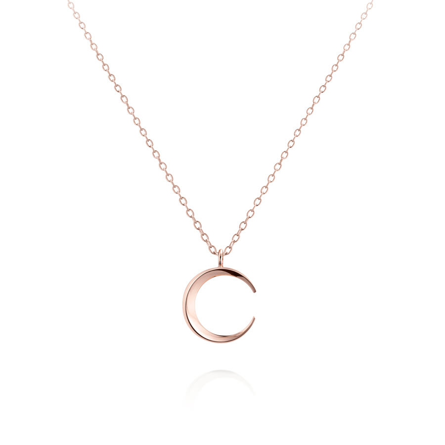 Lunar crescent pendant (S-mini) 14k Red gold