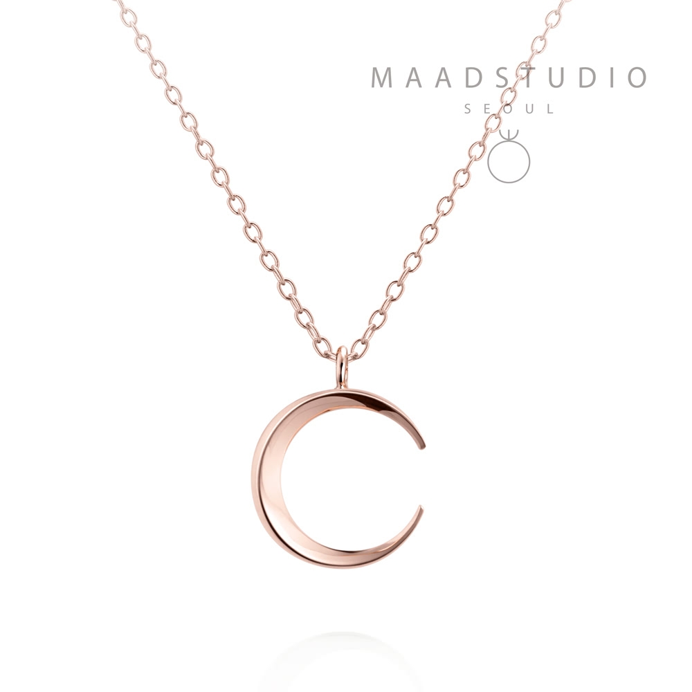 Lunar crescent pendant (S-mini) 14k Red gold