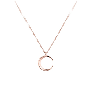 Lunar crescent pendant (S-mini) 14k Red gold