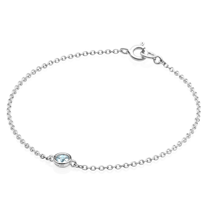 헤미스피어 팔찌 14k 화이트골드 aquamarine 0.14ct