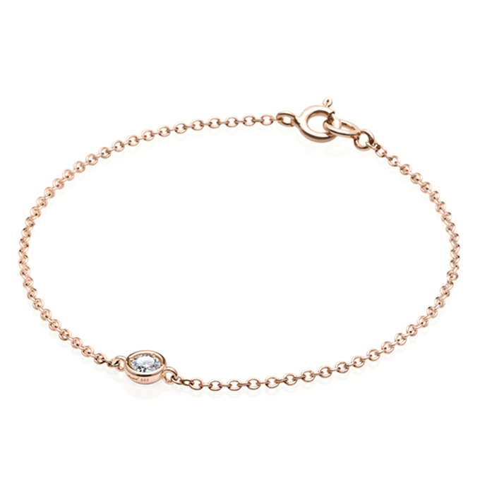 헤미스피어 팔찌 14k 레드골드 0.14ct