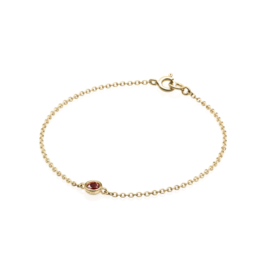 Hemisphere bracelet 14k gold garnet 0.14ct