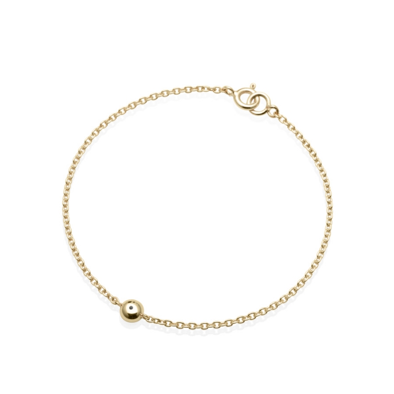 Hemisphere bracelet 14k gold garnet 0.14ct