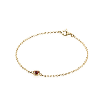 Hemisphere bracelet 14k gold garnet 0.14ct