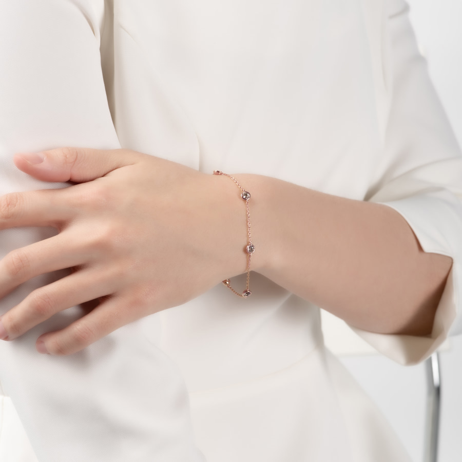 헤미스피어 팔찌 (5 unit) 14k 레드골드 0.14ct