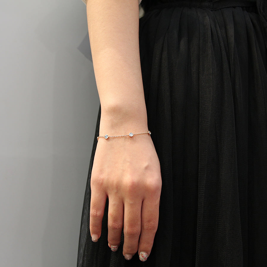 헤미스피어 팔찌 (5 unit) 14k 레드골드 0.14ct