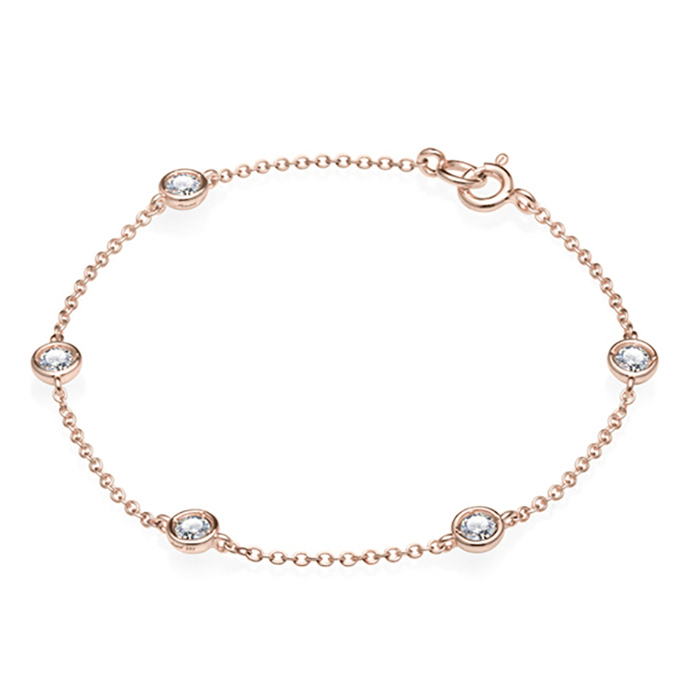 헤미스피어 팔찌 (5 unit) 14k 레드골드 0.14ct
