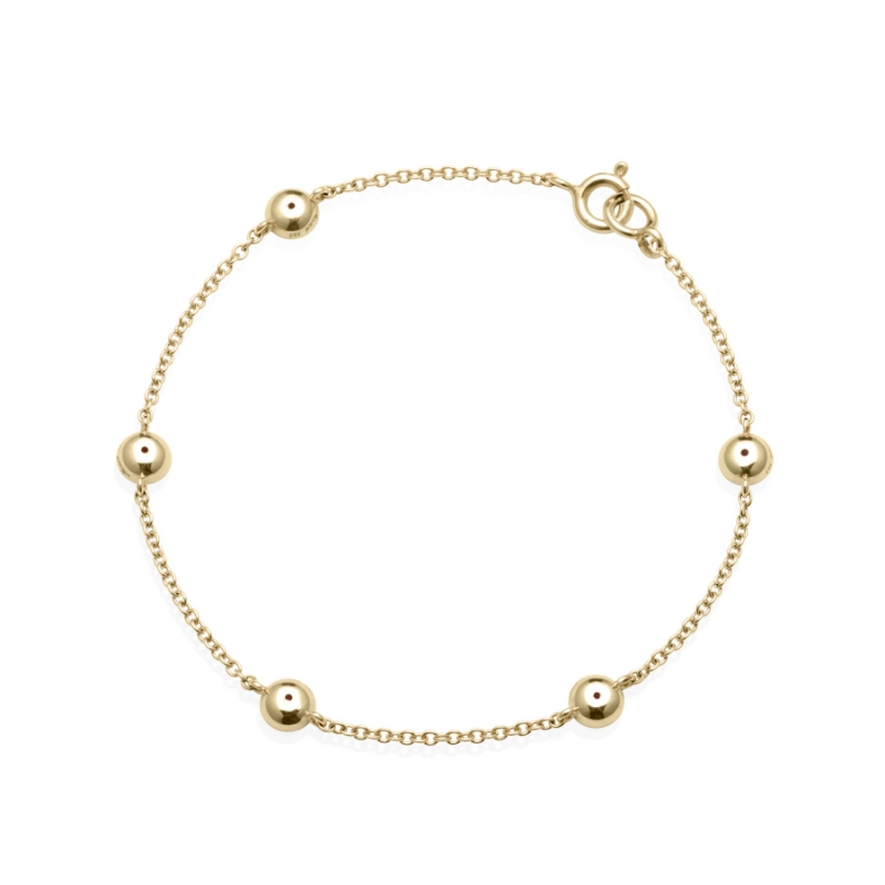 Hemisphere bracelet (5unit) 14k gold garnet 0.14ct