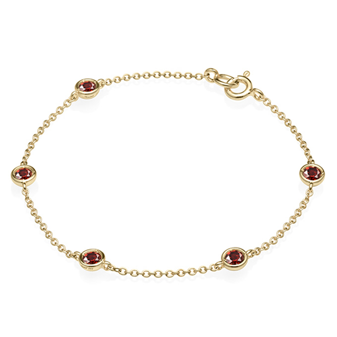 헤미스피어 팔찌 (5 unit) 14k garnet 0.14ct