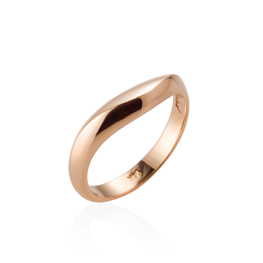 Lake wave ring (M) 14k Red gold