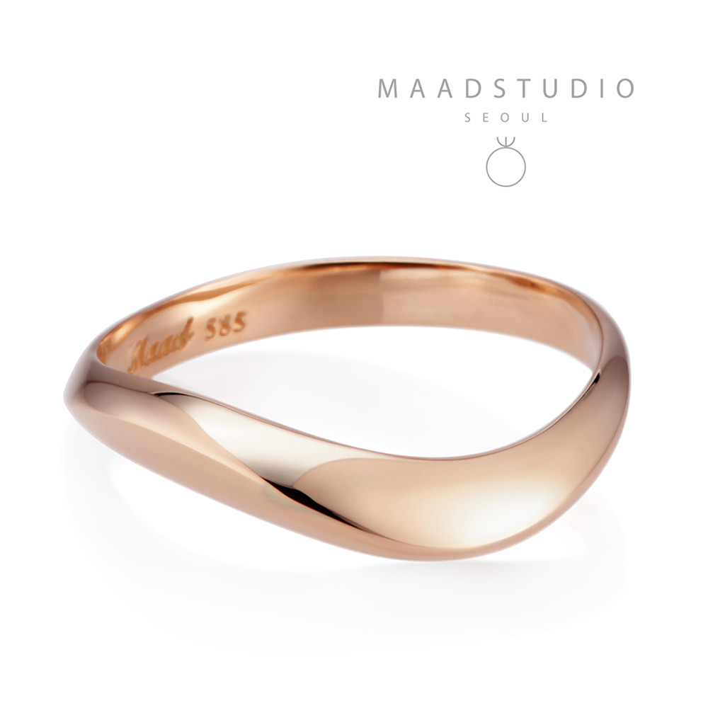 Lake wave ring (M) 14k Red gold