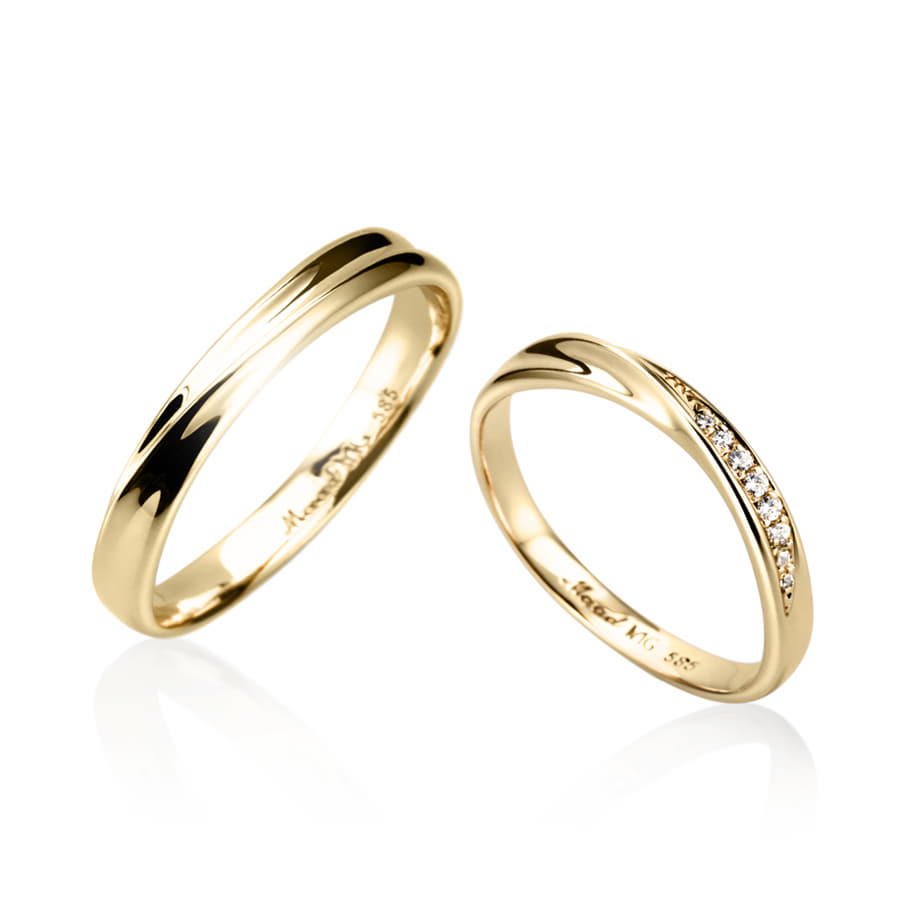 Infinity II MG wedding ring Set (M&S) 14k gold Diamond