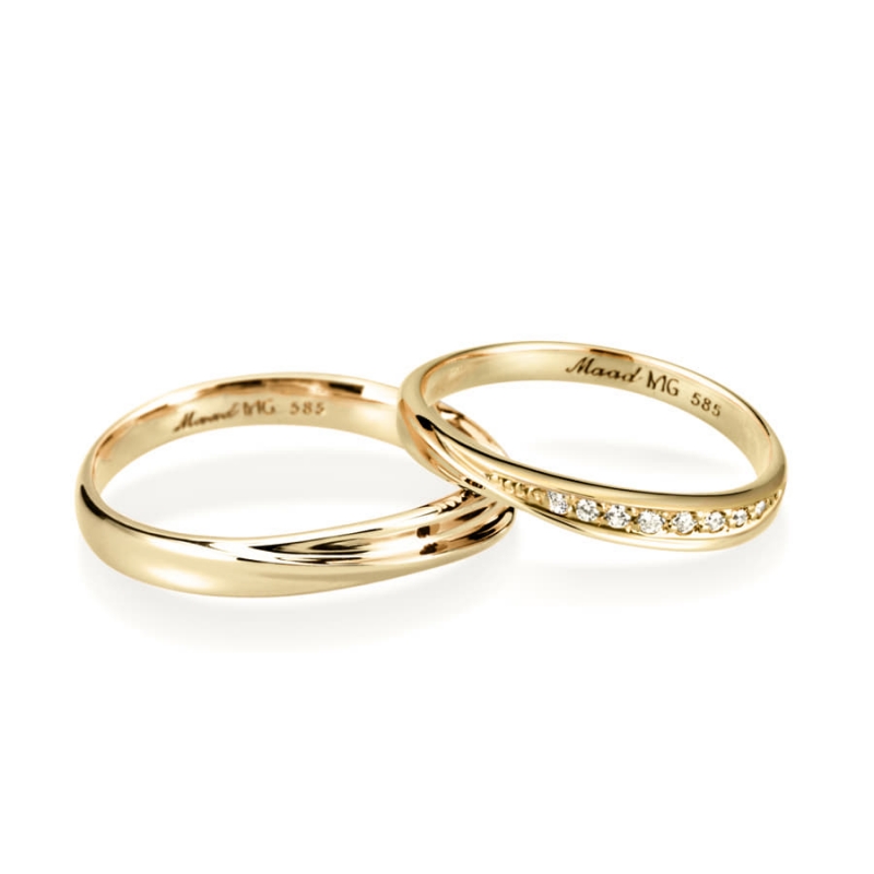 Infinity II MG wedding ring Set (M&S) 14k gold Diamond
