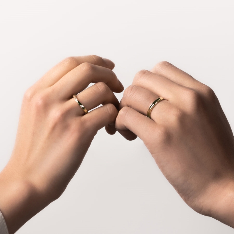 Infinity II MG wedding ring Set (M&S) 14k gold Diamond