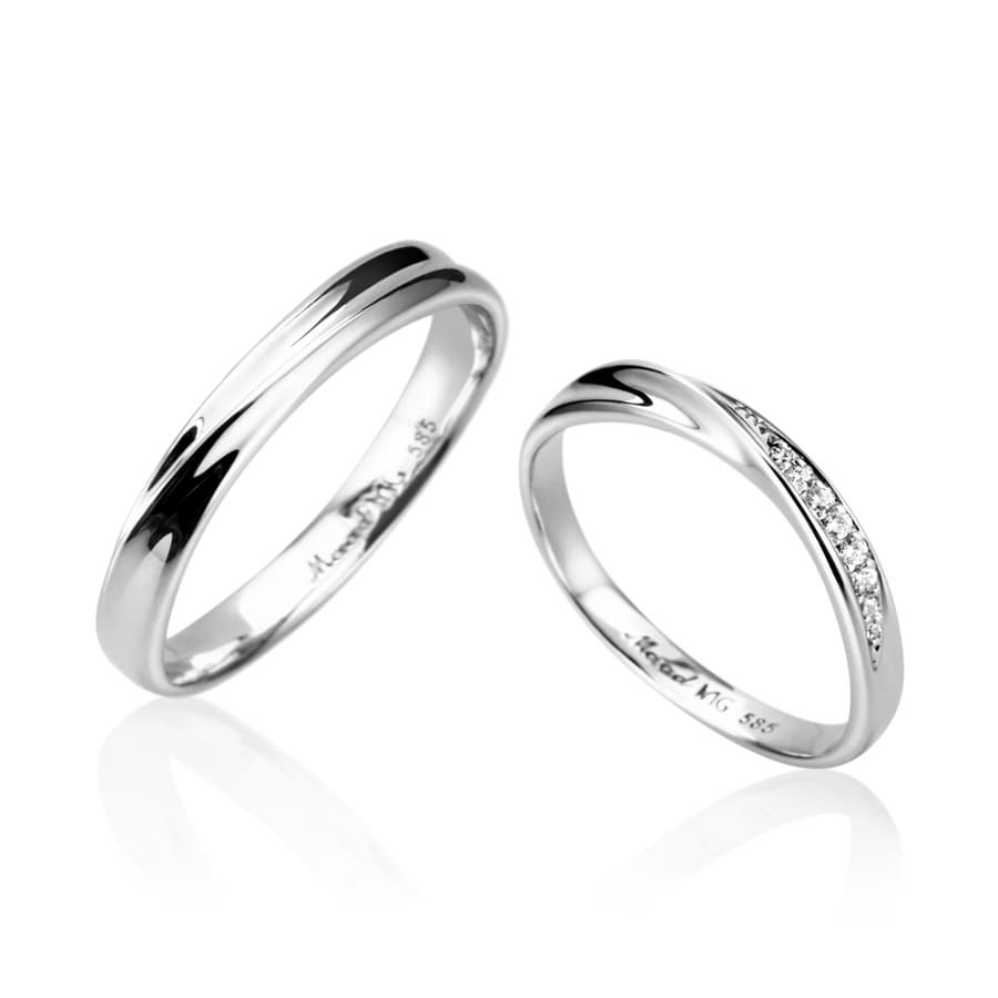 Infinity II MG wedding ring Set (M&S) 14k White gold Diamond