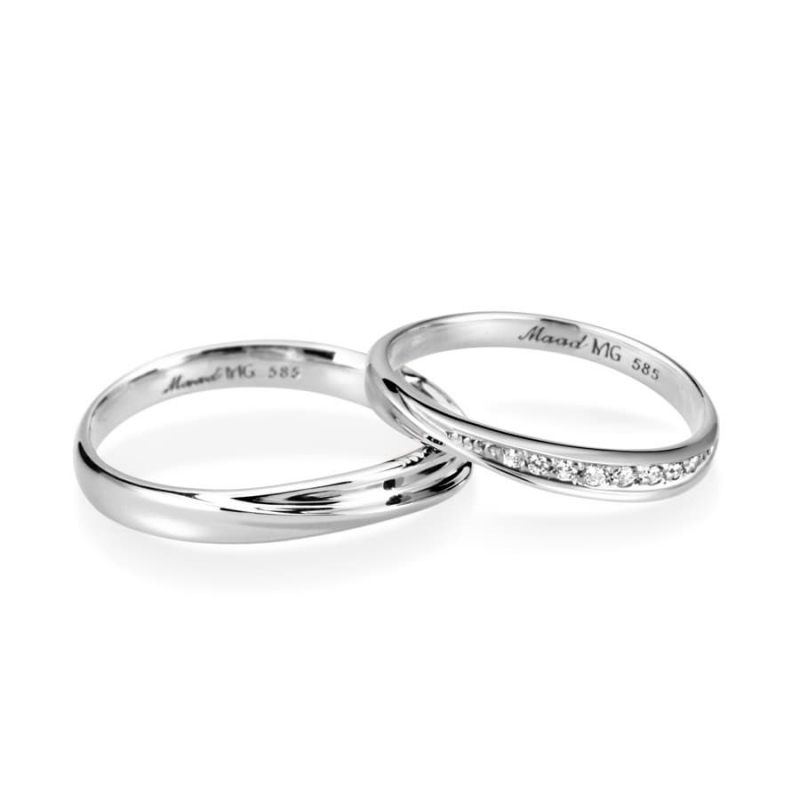 Infinity II MG wedding ring Set (M&S) 14k White gold Diamond