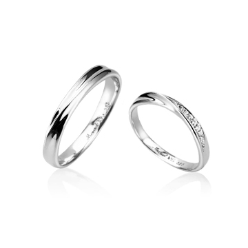 Infinity II MG wedding ring Set (M&S) 14k White gold Diamond